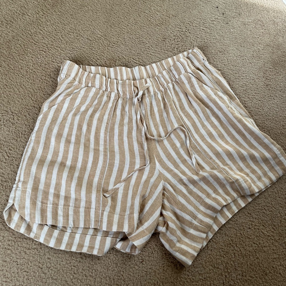Goodthreads Strip Linen Shorts with Pockets. Never Worn.
